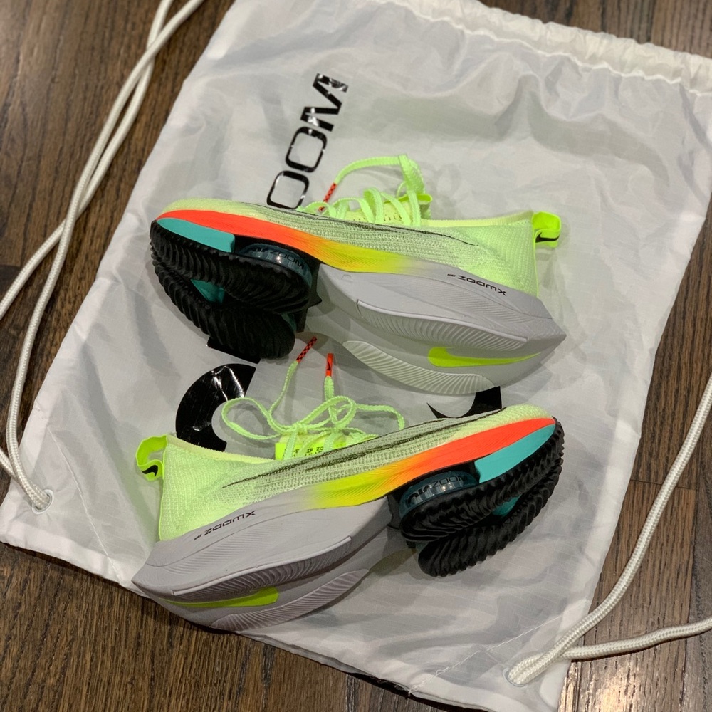 New Nike Air Zoom Alphafly Next% Barely Volt/Black-Hyper Orange Women’s US 5.5 - Picture 6 of 14